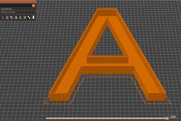 Lower Material Cost for 3D Printed Letters