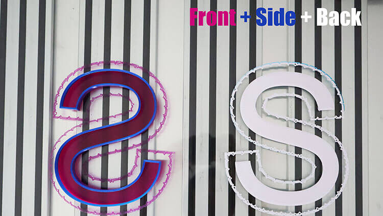 3D Printed Entire Letter Front Letter Side and Letter Back
