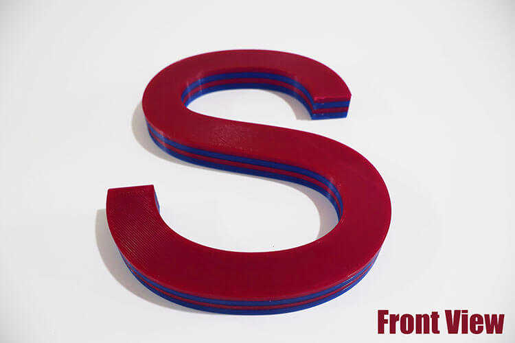 Front View of A 3D Printed Channel Letter