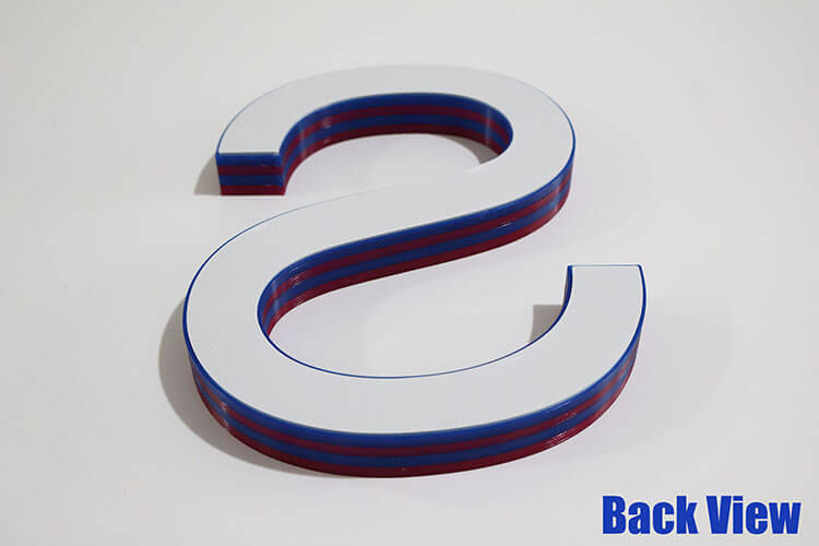 Back View of A 3D Printed Channel Letter