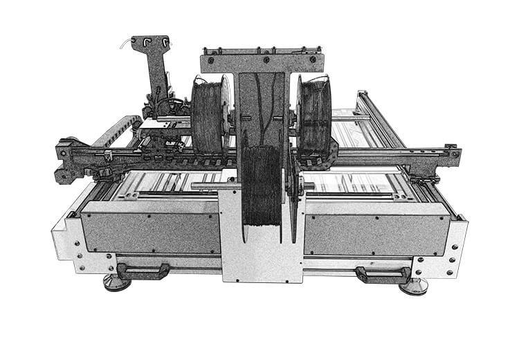 Drawing of Iroga 3D Logo Machine