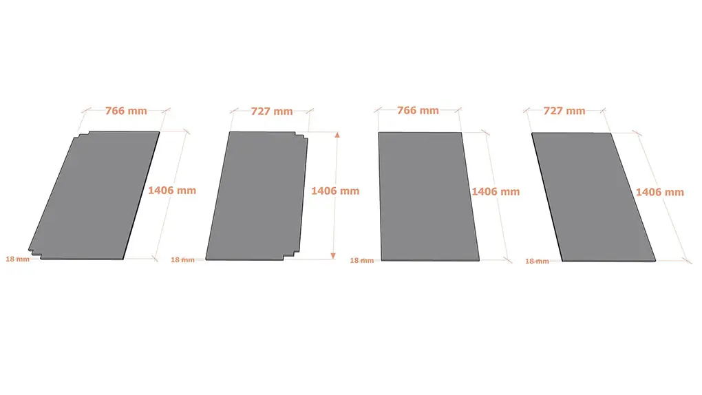 Wooden Countertops for Double Layer Table of 3D Printers