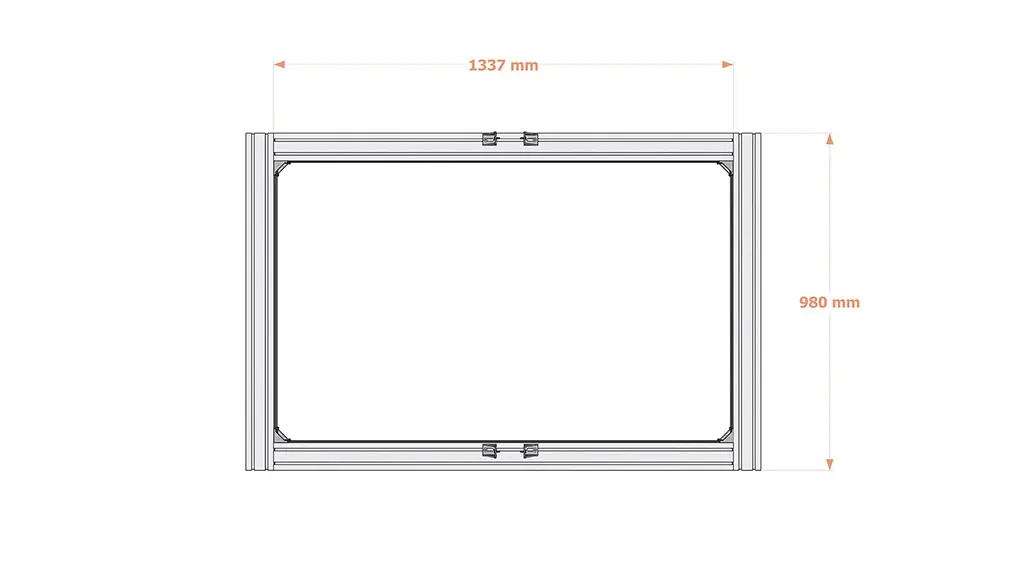 Assembled Rectangle for 3D Printer Shelf