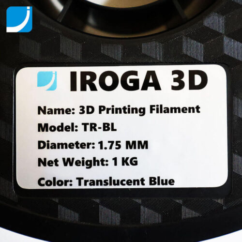 1.75mm 3D Printing Filament in Translucent Blue from IROGA 3D