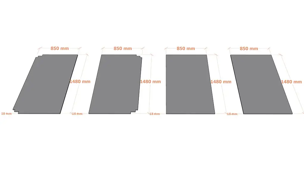 Wooden Countertops for Double Layer Table of 3D Printers